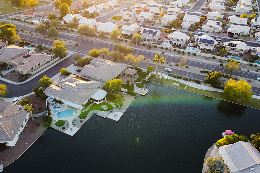aerial view of houses peora arizona